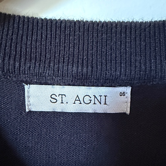 St. Agni Black copain tee Linen Knit Top oversized small/medium - Picture 5 of 6
